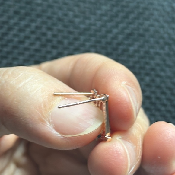 Inspired D I o r Fancy Luxury Designer Rose Gold Over 925 Silver Earrings - Picture 6 of 9